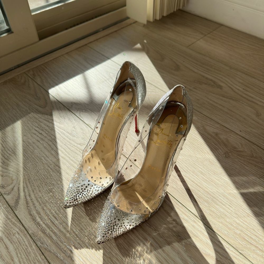 CHRISTIAN LOUBOUTIN
Degrastrass 85 embellished PVC pumps